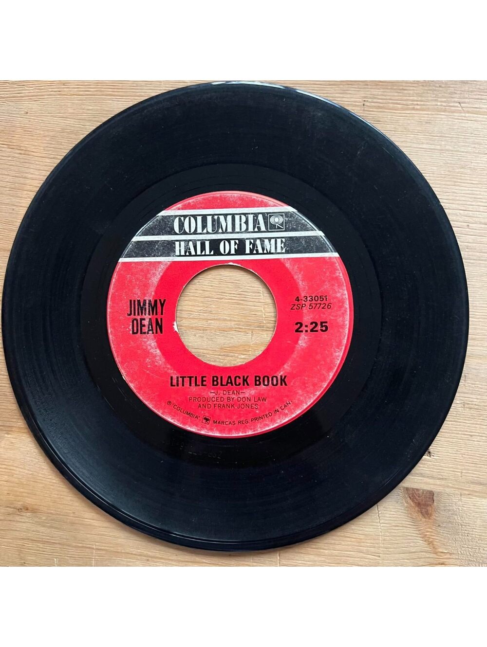 Jimmy Dean - Little Black Book/Big Bad John 45rpm VG+ R14